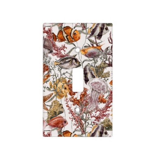 Watercolor Sea Life Pattern 2 Light Switch Cover