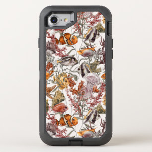 Watercolor Sea Life Pattern 2 OtterBox Defender iPhone SE/8/7 Case