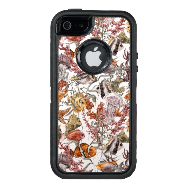 Watercolor Sea Life Pattern 2 Otterbox iPhone Case (Back)