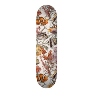 Watercolor Sea Life Pattern 2 Skateboard Deck