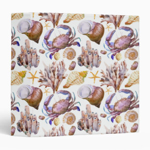 Watercolor Sea Life Pattern 4 Binder