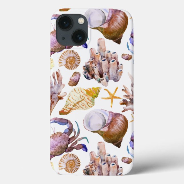Watercolor Sea Life Pattern 4 Case-Mate iPhone Case (Back)