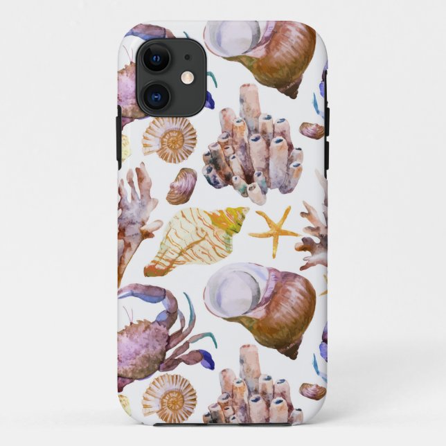 Watercolor Sea Life Pattern 4 Case-Mate iPhone Case (Back)