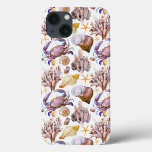 Watercolor Sea Life Pattern 4 iPhone 13 Case