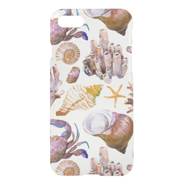 Watercolor Sea Life Pattern 4 Uncommon iPhone Case (Back)