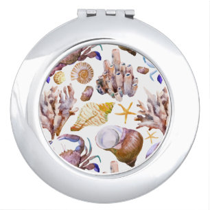Watercolor Sea Life Pattern 4 Vanity Mirror