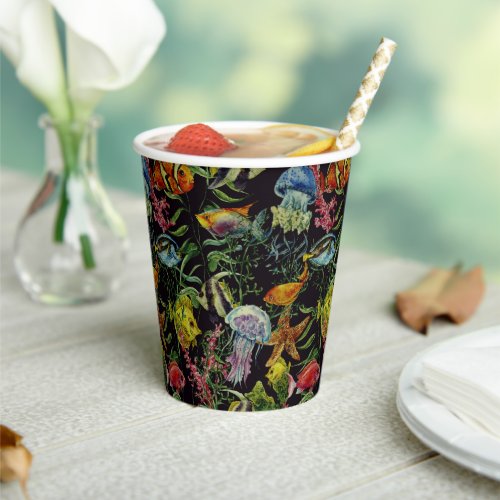 Watercolor Sea Life Pattern Paper Cups