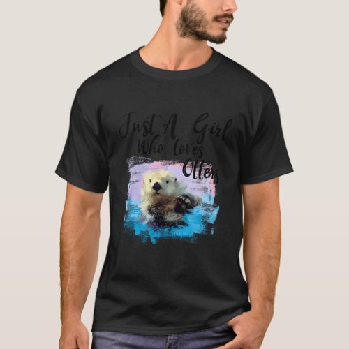 Watercolor Sea Otter _ Who Loves Otters T_Shirt