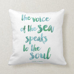 Watercolor Sea Quote Throw Pillow