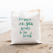 Watercolor Sea Quote Tote Bag at Zazzle