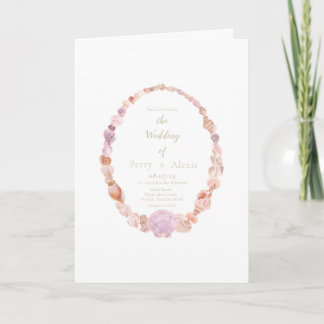 Watercolor Sea Shell Folded Invitation