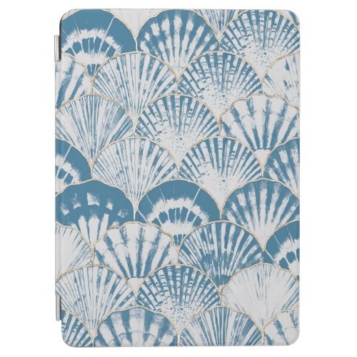 Watercolor sea shell japanese waves seamless patte iPad air cover