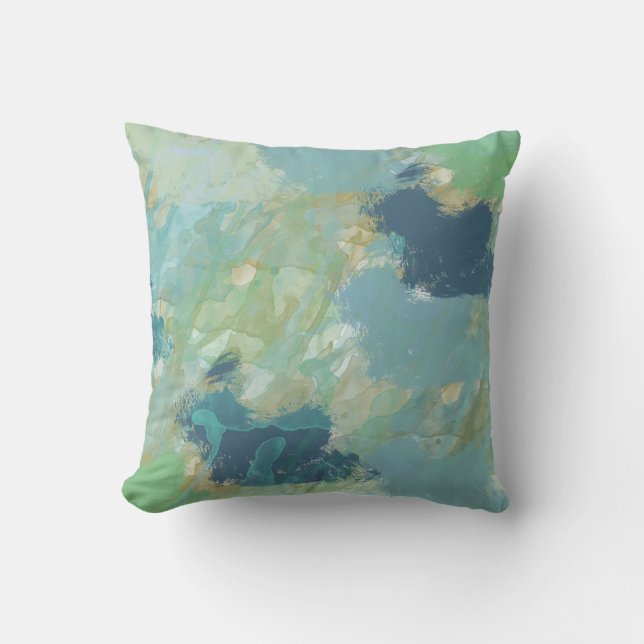 Watercolor Sea Throw Pillow (Front)