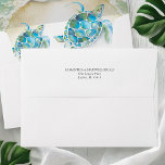 Watercolor Sea Turtle and Ocean Beach Envelope<br><div class="desc">These envelopes feature watercolor sea turtles and ocean waves in tropical shades of turquoise blue. Perfect for beach weddings in Florida,  Hawaii or any tropical location. Unique art and design by Victoria Grigaliunas of Do Tell A Belle.</div>