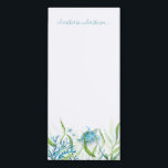 Watercolor Sea Turtle Beach Stationery Magnetic Notepad<br><div class="desc">Cute and coastal, this memo notepad features the words "I'd rather be under the sea" in blue script typography. It can be personalized with your family name or monogram in a hand lettered script typography. It is designed using a replica of my original watercolor sea turtle in shades of turquoise...</div>