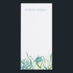Watercolor Sea Turtle Beach Stationery Magnetic Notepad<br><div class="desc">Cute and coastal, this memo notepad features the words "I'd rather be under the sea" in blue script typography. It can be personalized with your family name or monogram in a hand lettered script typography. It is designed using a replica of my original watercolor sea turtle in shades of turquoise...</div>