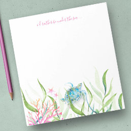 Watercolor Sea Turtle Beach Stationery Notepad