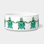 Watercolor Sea Turtle Bowl<br><div class="desc">Cute design features little blue -green turtles pattern on white background</div>