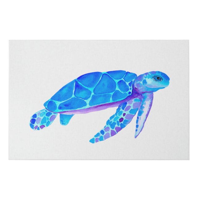 Watercolor Sea Turtle Canvas Art (Front)