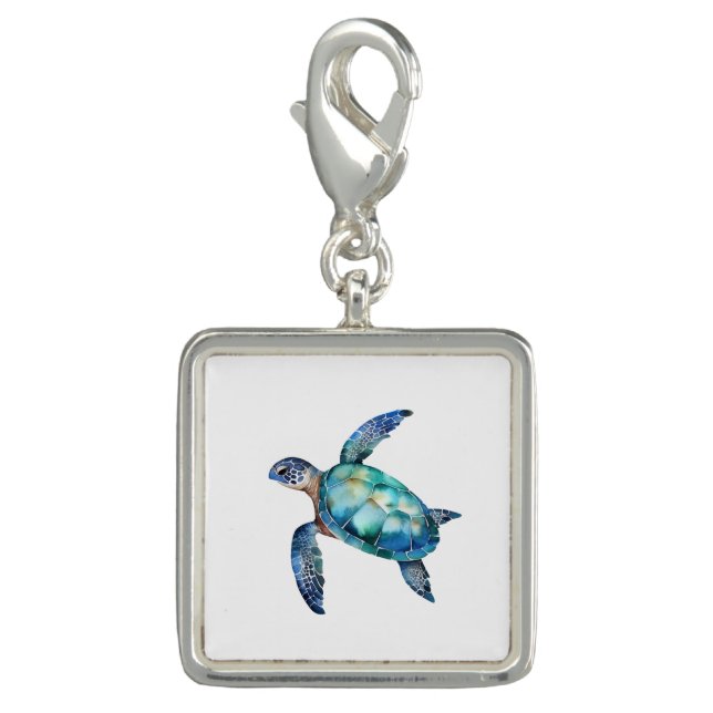 Watercolor Sea Turtle  Charm (Front)