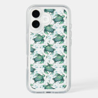 watercolor sea turtle green blue pattern animal
