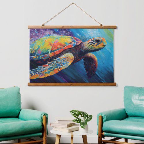 Watercolor Sea Turtle Hanging Tapestry