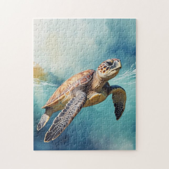Watercolor Sea Turtle Jigsaw Puzzle (Vertical)