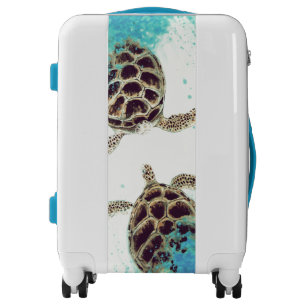 Watercolor Sea Turtle Love Designer Luggage
