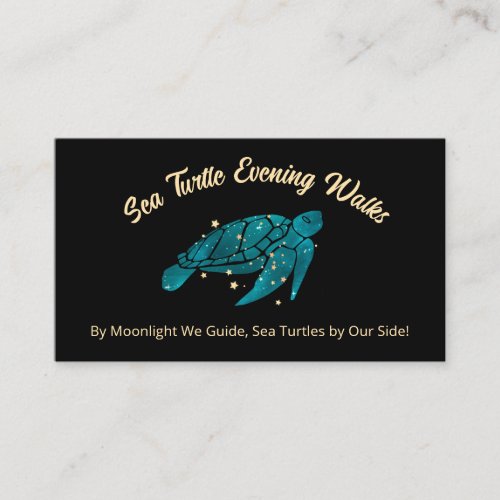 Watercolor Sea Turtle Night Time Tours Business Card