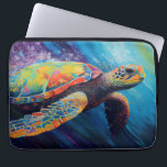 Watercolor Sea Turtle Notebook iPad Air Cover<br><div class="desc">Watercolor sea turtle swimming through the ocean,  original artwork by Nicole.</div>