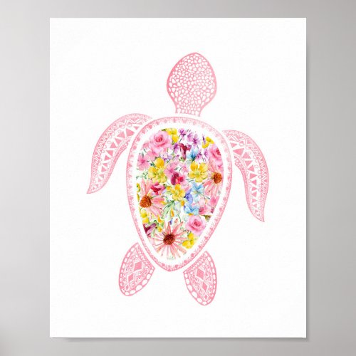 Watercolor Sea Turtle Nursery Poster