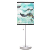 Watercolor Sea Turtle Ocean Swim Personalized Table Lamp (Right)