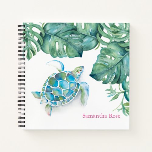 Watercolor Sea Turtle Personalized Journal
