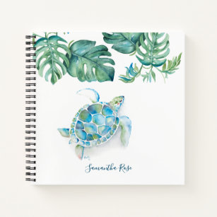 Watercolor Sea Turtle Personalized Journal