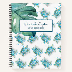Watercolor Sea Turtle Personalized Notebook
