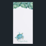 Watercolor Sea Turtle Personalized Stationery Magnetic Notepad<br><div class="desc">Elegant and coastal, this personalized stationery features your family name or monogram in a hand lettered script typography with a top boarder of my sea turtle and tropical monstera palm leaves designed using my original watercolor art. Perfect for your summer notes. To see more designs by Victoria Grigaliunas visit www.zazzle.com/dotellabelle...</div>