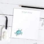Watercolor Sea Turtle Personalized Stationery Notepad<br><div class="desc">Elegant and coastal,  this personalized stationery features your family name or monogram in a hand lettered script typography with my sea turtle original watercolor art. Perfect for weddings or your summer notes. To see more designs like this visit www.zazzle.com/dotellabelle</div>