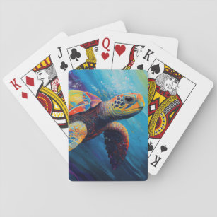 Watercolor Sea Turtle Playing Cards