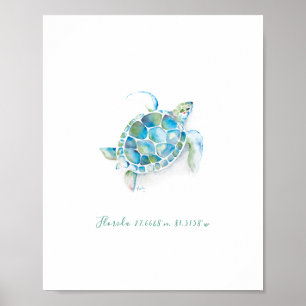Watercolor Sea Turtle Poster