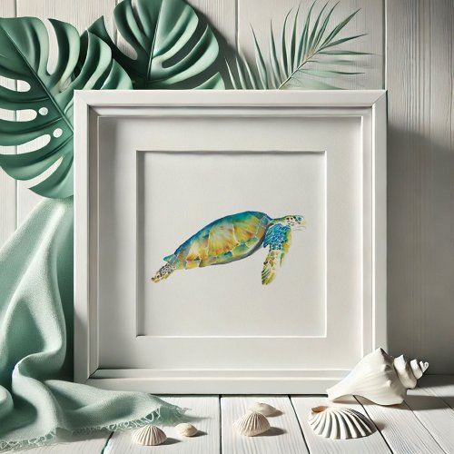 Watercolor Sea Turtle Poster