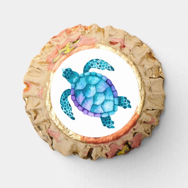 Watercolor Sea Turtle Reese's Peanut Butter Cups (Front)