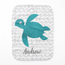 Watercolor Sea Turtle Shibori Wave Burp Cloth Watercolor Sea Turtle Shibori Wave Burp Cloth