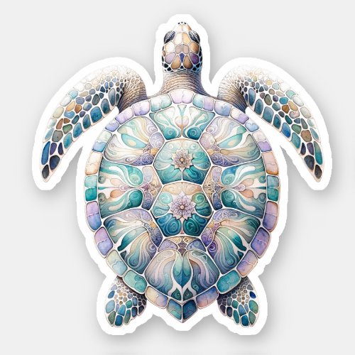Watercolor Sea Turtle Stickers
