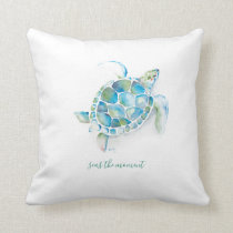 Watercolor Sea Turtle Throw Pillow