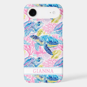 Watercolor Sea Turtles Monogrammed iPhone 17 Air Case