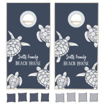 Watercolor Sea Turtles Navy Blue Personalized