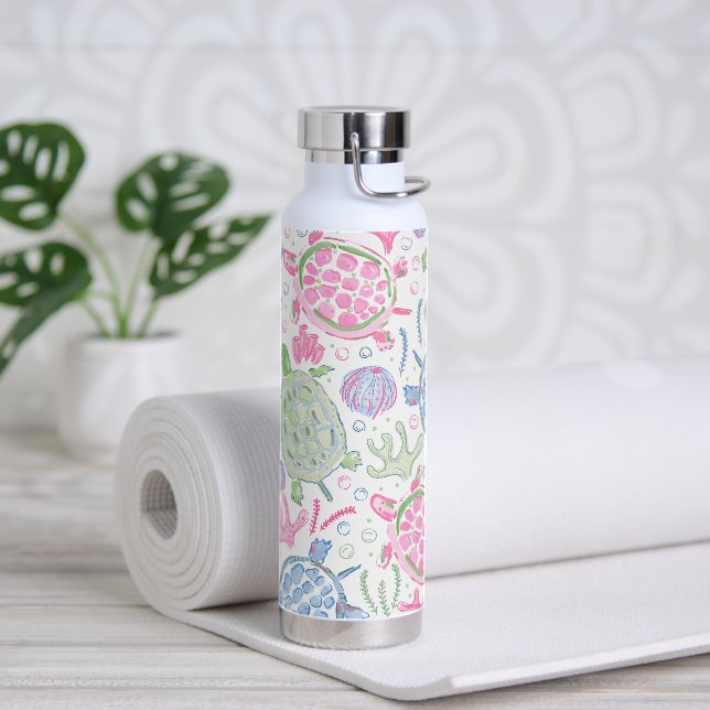 Watercolor Sea Turtles Ocean Water Bottle (Yoga)