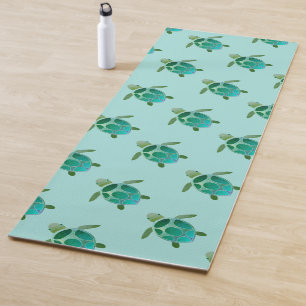 Watercolor Sea Turtles Pattern Yoga Mat