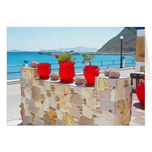 Watercolor sea view cards (Front Horizontal)