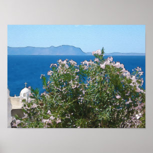 Watercolor sea view poster